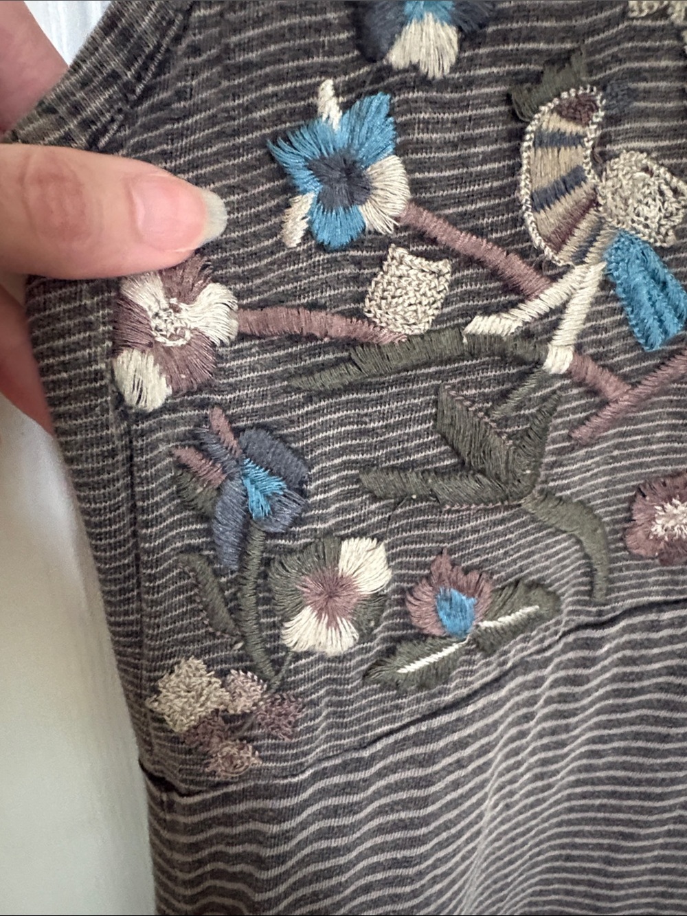 Coldwater Creek Floral Embroidered Striped Sleeveless Maxi Dress BOHO Beach - Picture 14 of 16